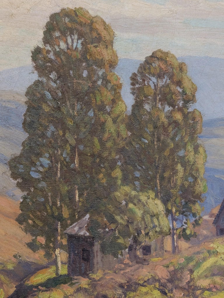 American Impressionist Oil on Canvas Painting "California Highlands" Los Angeles by Charles Smith, 1930