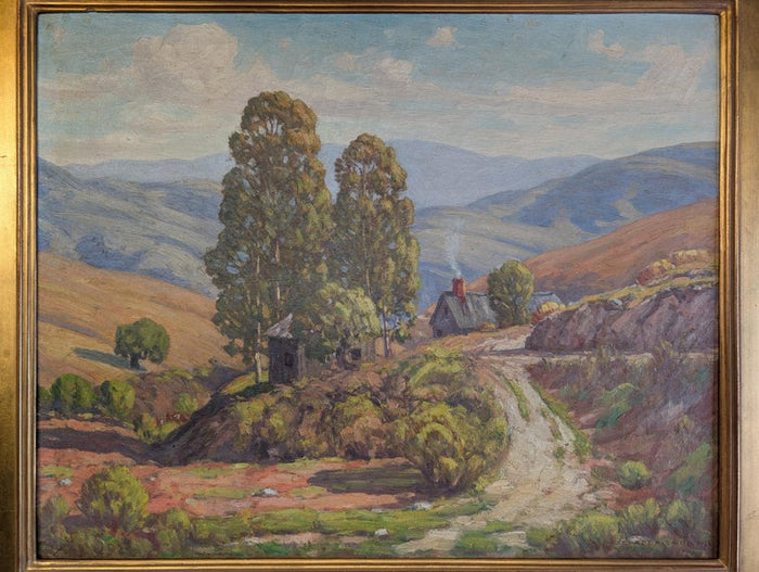American Impressionist Oil on Canvas Painting "California Highlands" Los Angeles by Charles Smith, 1930
