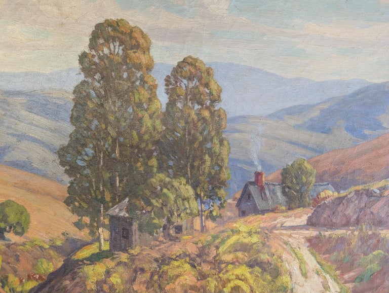 American Impressionist Oil on Canvas Painting "California Highlands" Los Angeles by Charles Smith, 1930