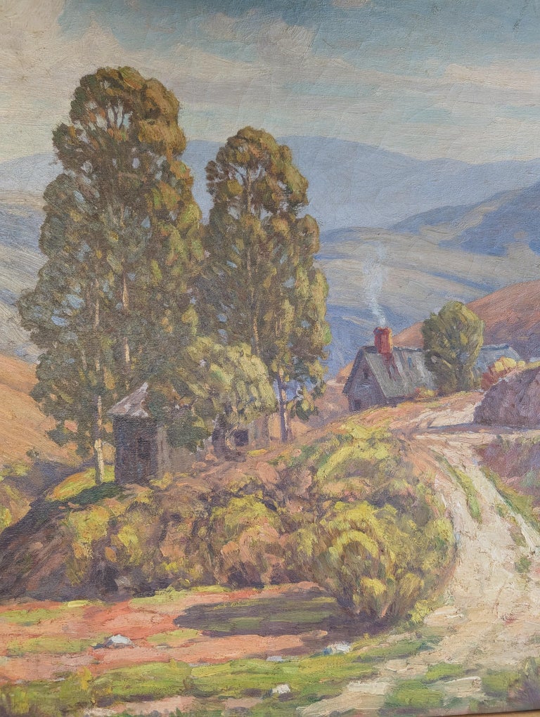 American Impressionist Oil on Canvas Painting "California Highlands" Los Angeles by Charles Smith, 1930