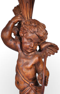 18th Century Italian Baroque Carved Walnut Cupid Table, circa 1750