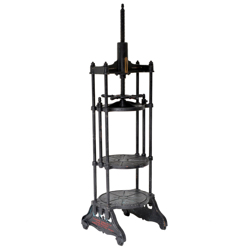 Antique English Cast Iron Cheese Press by Thomas Corbett of Shrewsbury, circa 1880