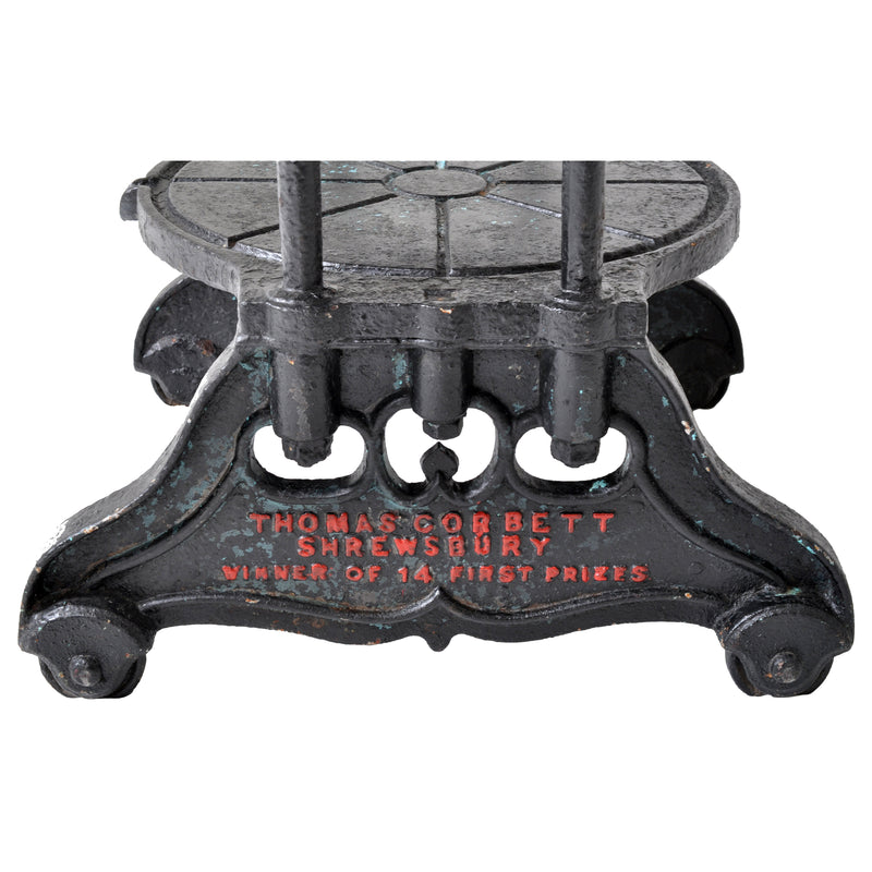 Antique English Cast Iron Cheese Press by Thomas Corbett of Shrewsbury, circa 1880