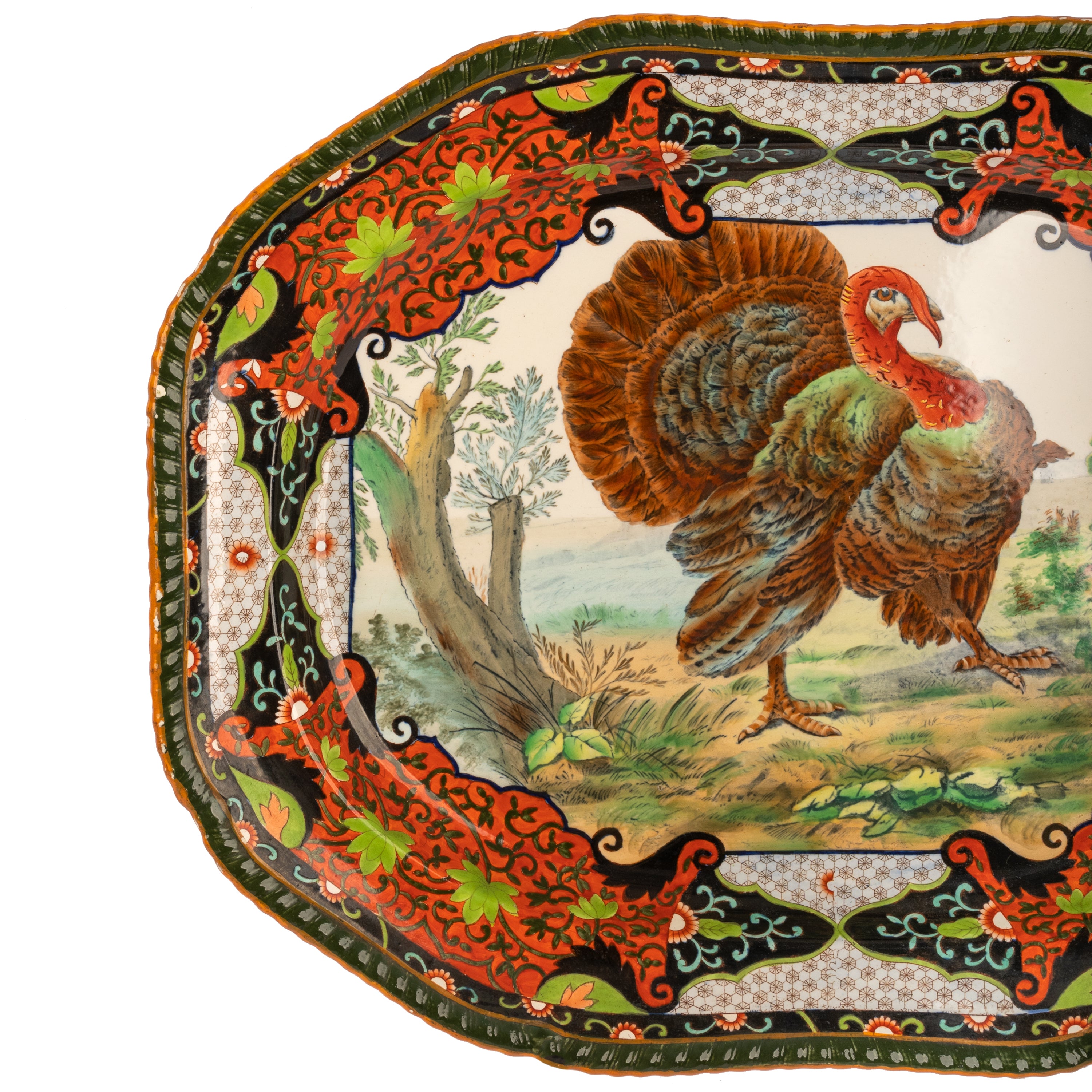 Antique English Copeland Spode Ironstone Thanksgiving Turkey