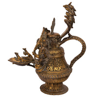 Large 19th Century Antique Indian Hindu Ganesha Figural Votive Brass Oil Lamp, Circa 1800