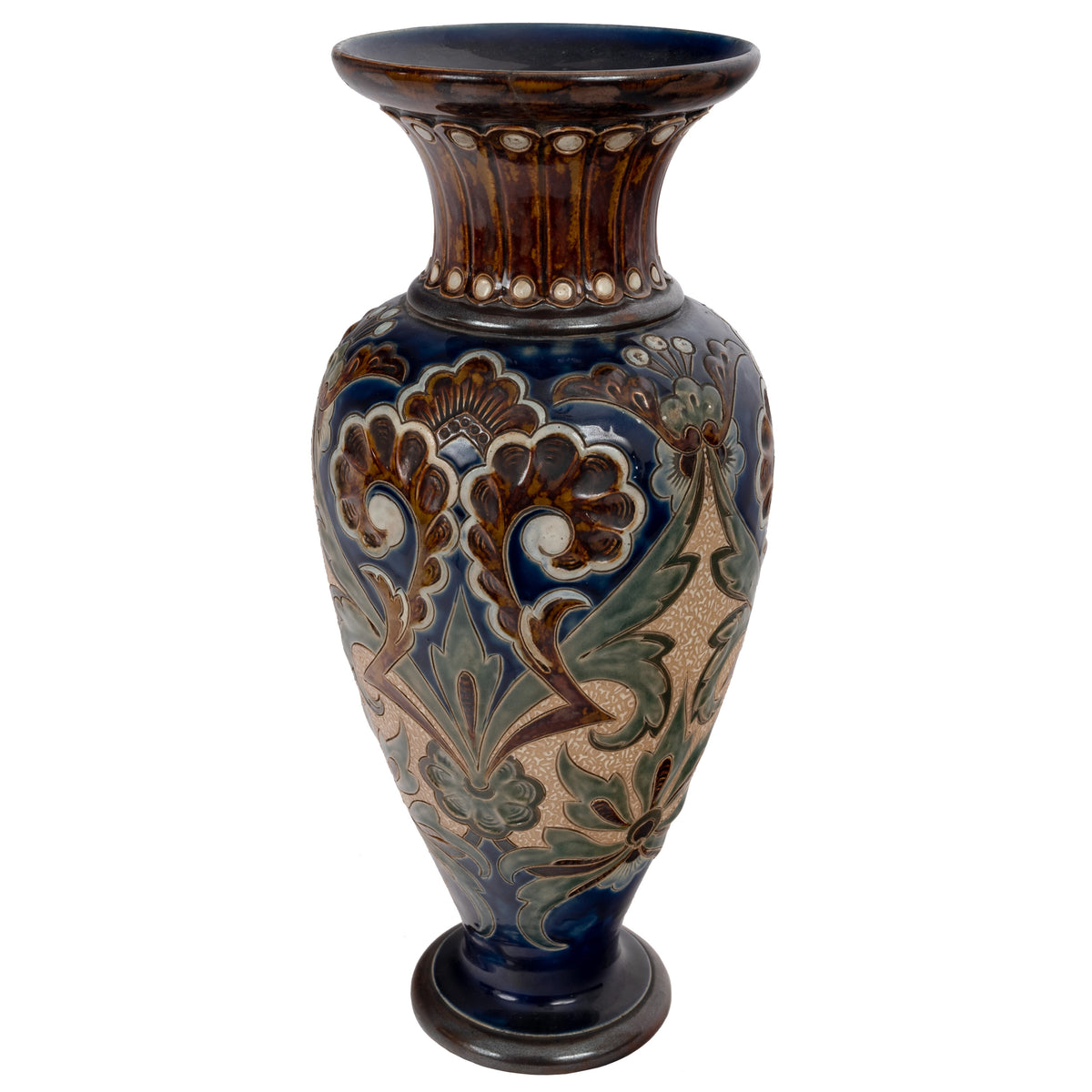 Large Antique Aesthetic Movement Doulton Lambeth Stoneware Vase Margaret Aitken