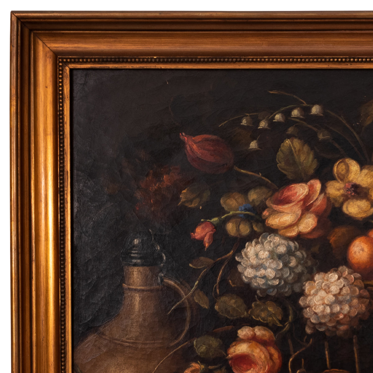 SOLD - French Framed Oil on Canvas 19th Century Dutch School Style Floral  Painting