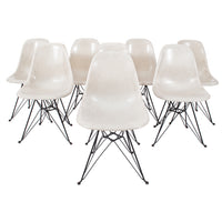 Set 8 Mid-Century Modern Eames Modernica Shell Dining Chairs Eiffel Tower Base