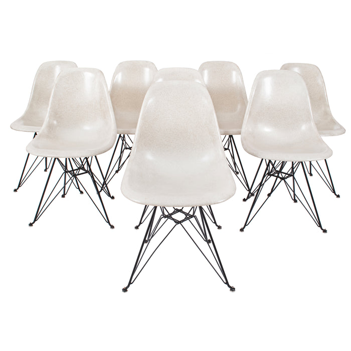 Set 8 Mid-Century Modern Eames Modernica Shell Dining Chairs Eiffel Tower Base