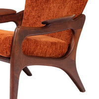 Adrian Pearsall Mid Century Modern Walnut Lounge Armchair Craft Associates, 1960