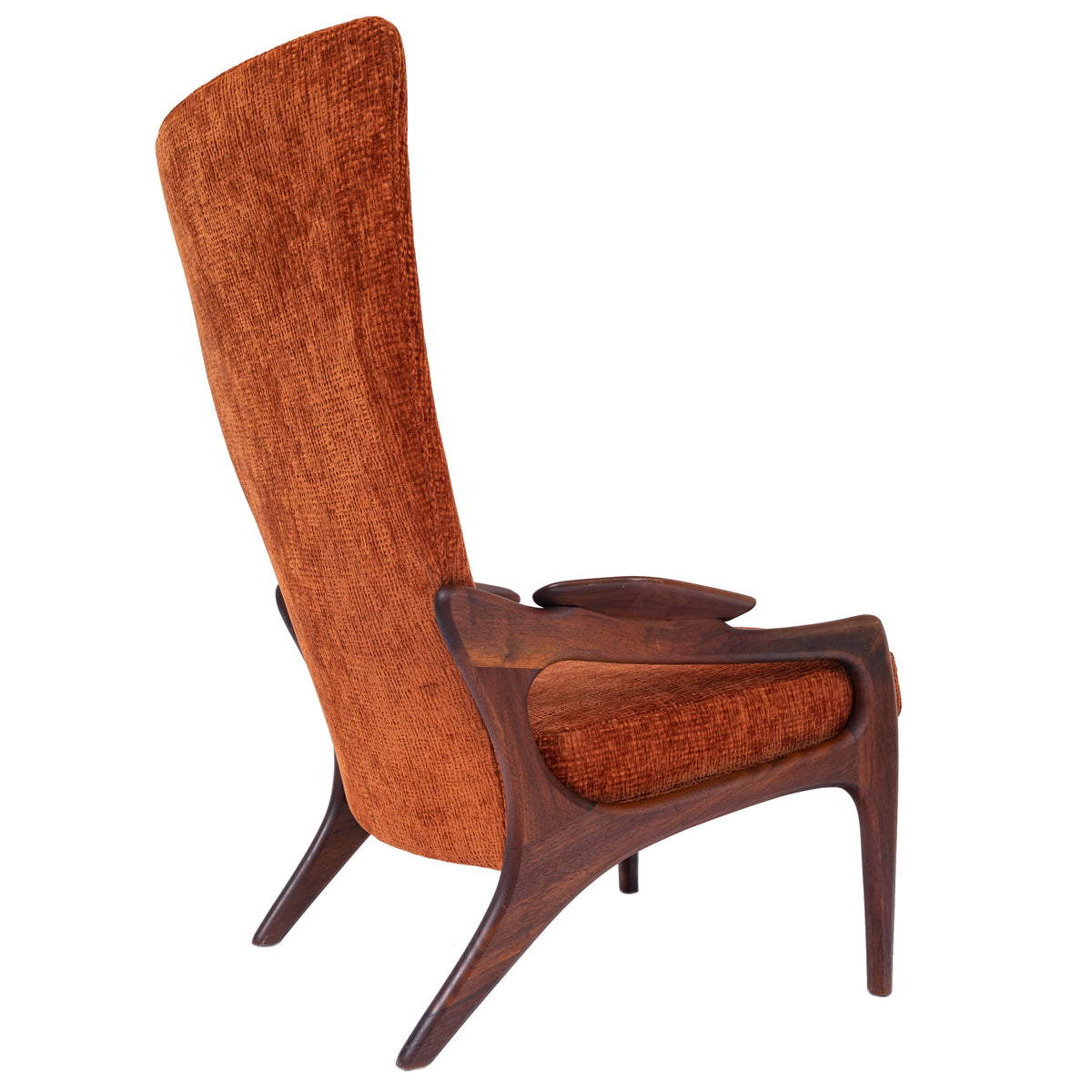 Adrian Pearsall Mid Century Modern Walnut Lounge Armchair Craft Associates, 1960
