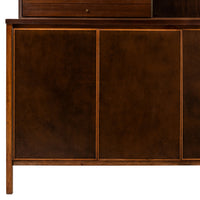 MCM Paul McCobb Irwin Collection Calvin Credenza Sideboard Leather Brass Walnut