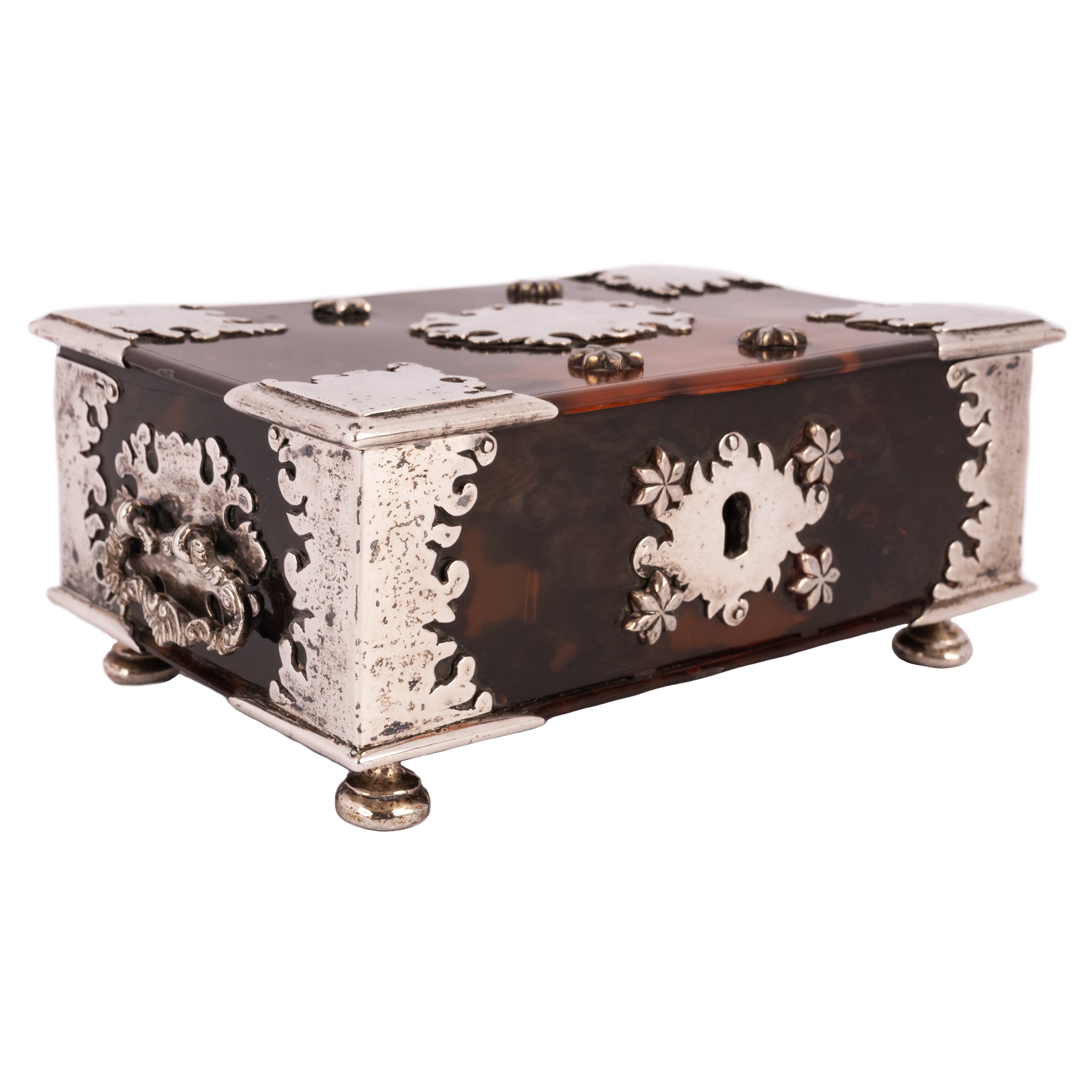 Voc Shell Antique Dutch Colonial VOC Batavian Tortoise shell Silver Sirih Casket ...