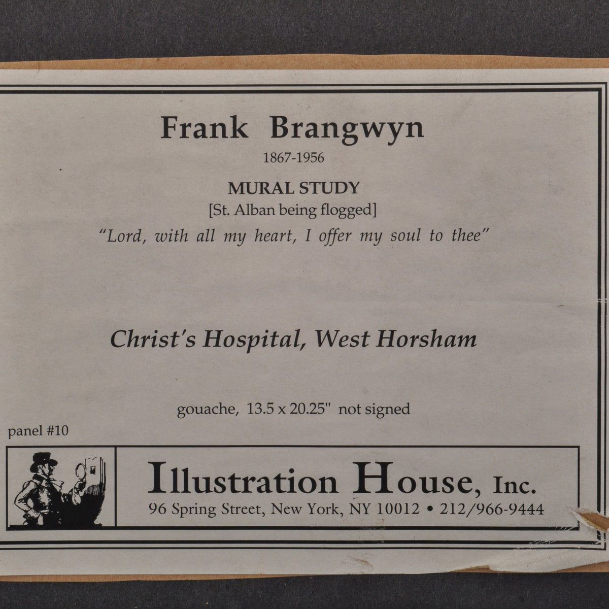 Frank Brangwyn Painting Mural Study Christ's Hospital West Horsham England. Circa 1912