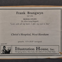 Frank Brangwyn Painting Mural Study Christ's Hospital West Horsham England. Circa 1912