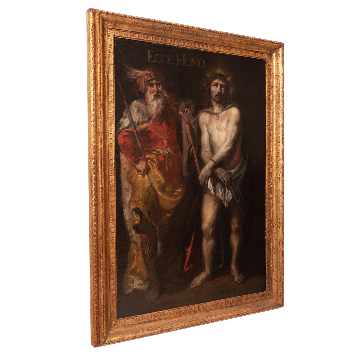 Old Master Flemish Oil on Canvas Baroque Painting Jesus Christ Ecce Homo, Circa 1630