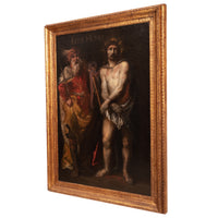 Old Master Flemish Oil on Canvas Baroque Painting Jesus Christ Ecce Homo, Circa 1630