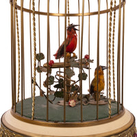 Antique German Singing Twin Bird Cage Music Box Automaton Karl Griesbaum, Circa 1950