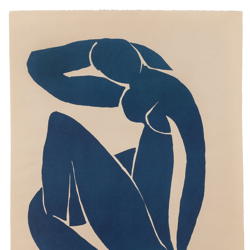 Mid Century Modern Serigraph in Colors Henri Matisse Blue Nude II Signed, 1952
