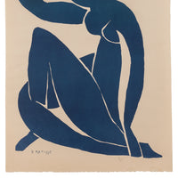 Mid Century Modern Serigraph in Colors Henri Matisse Blue Nude II Signed, 1952
