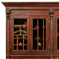Antique Masonic Temple Display Filing Cabinet Bookcase Washington Lodge, Circa 1880