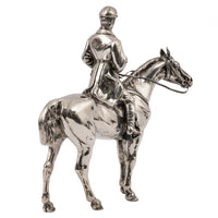 Antique Sterling Silver Equestrian Horse & Rider Dressage Statue Sculpture, Circa 1920