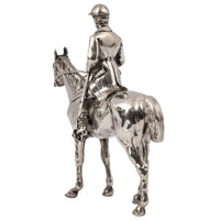 Antique Sterling Silver Equestrian Horse & Rider Dressage Statue Sculpture, Circa 1920