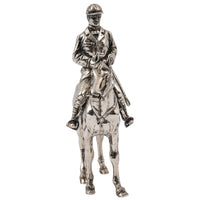 Antique Sterling Silver Equestrian Horse & Rider Dressage Statue Sculpture, Circa 1920