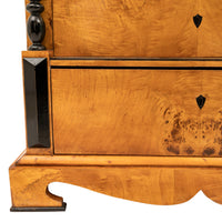Antique Swedish Biedermeier Golden Birch Ebonized Chest of Drawers Dresser, Circa 1820