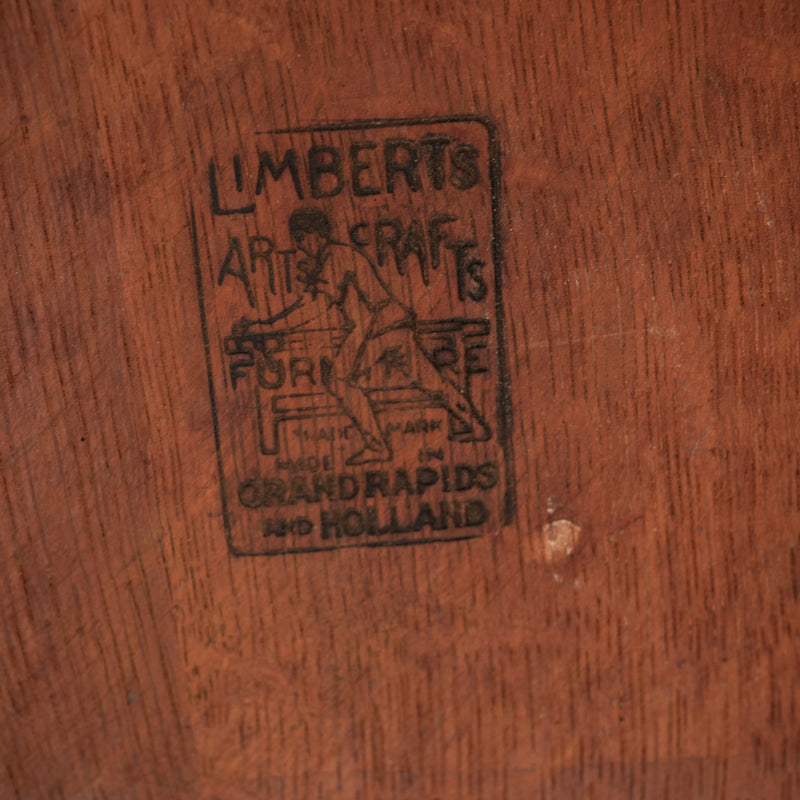 Antique American Mission Arts & Crafts Oak Limbert Table #1480 & Six Chairs, circa 1905