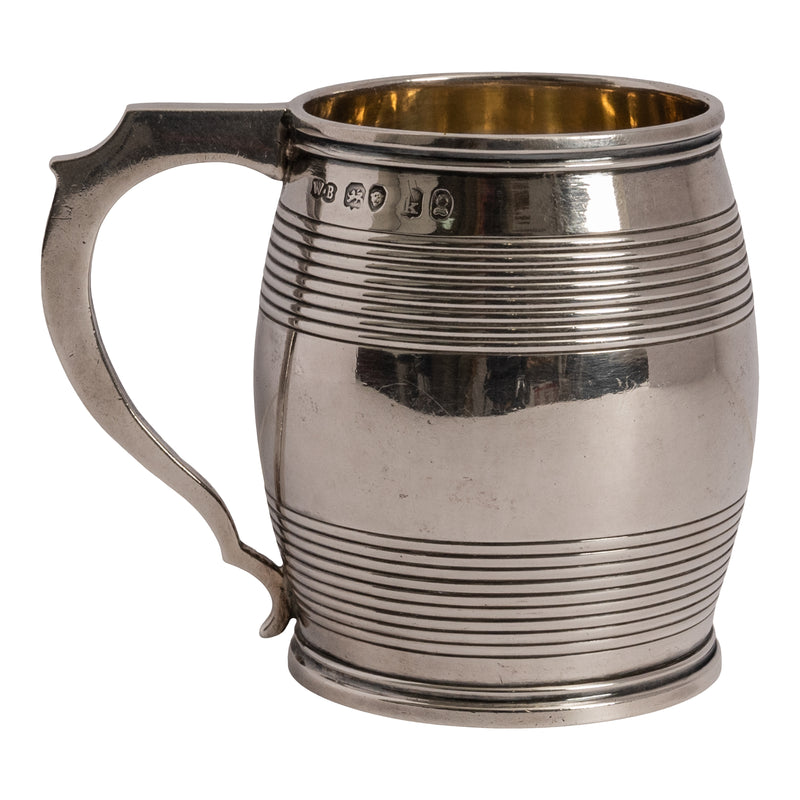 Antique English Georgian Sterling Silver William Bateman Christening Cup, 1825