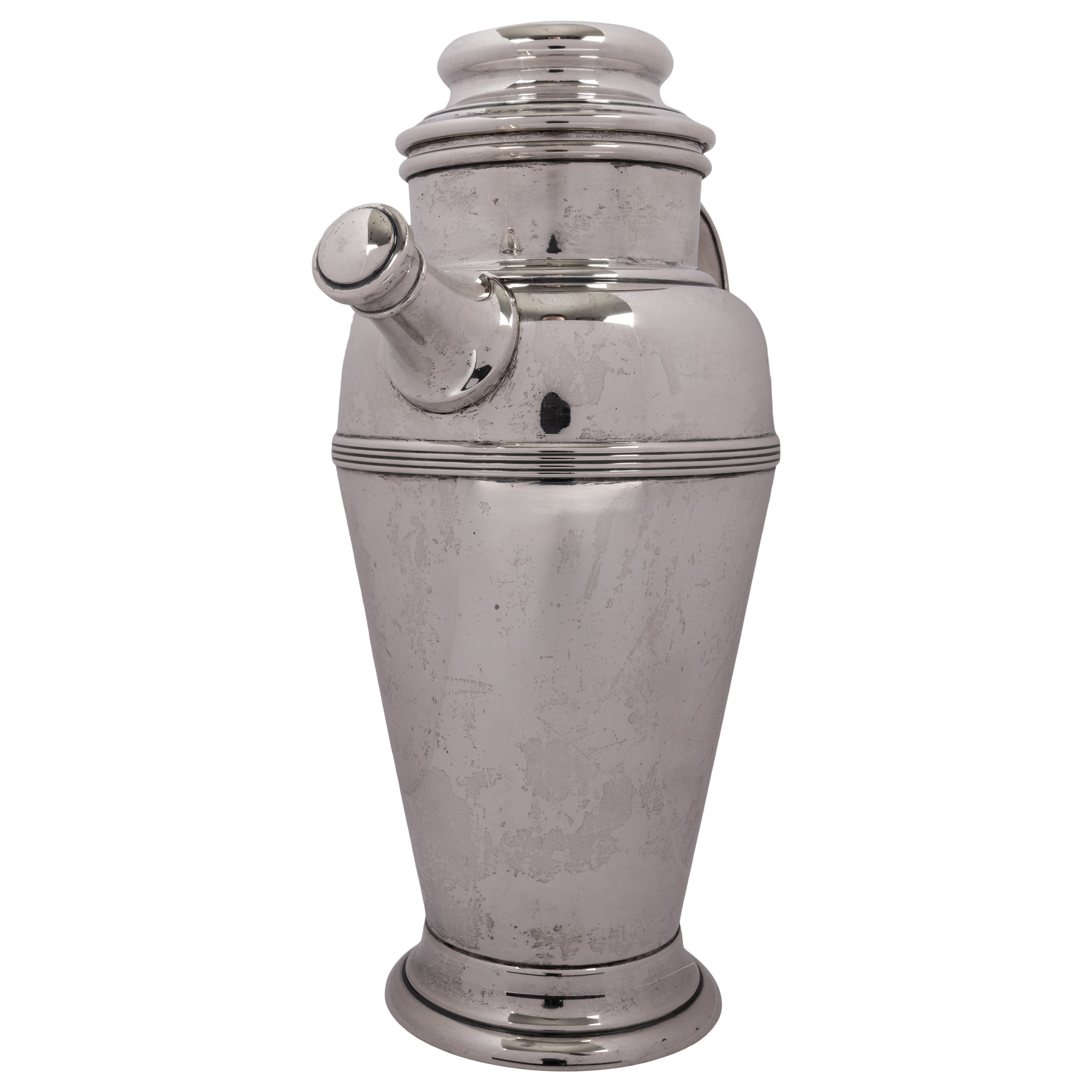 Antique American Art Deco Sterling Silver Cocktail Shaker Pitcher