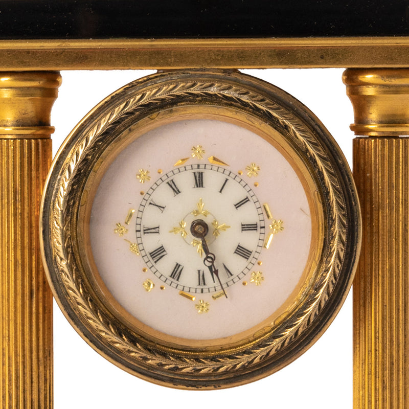 Antique Russian Imperial Faberge Silver Gilt Diamond Clock Feodor Afanassiev, circa 1910