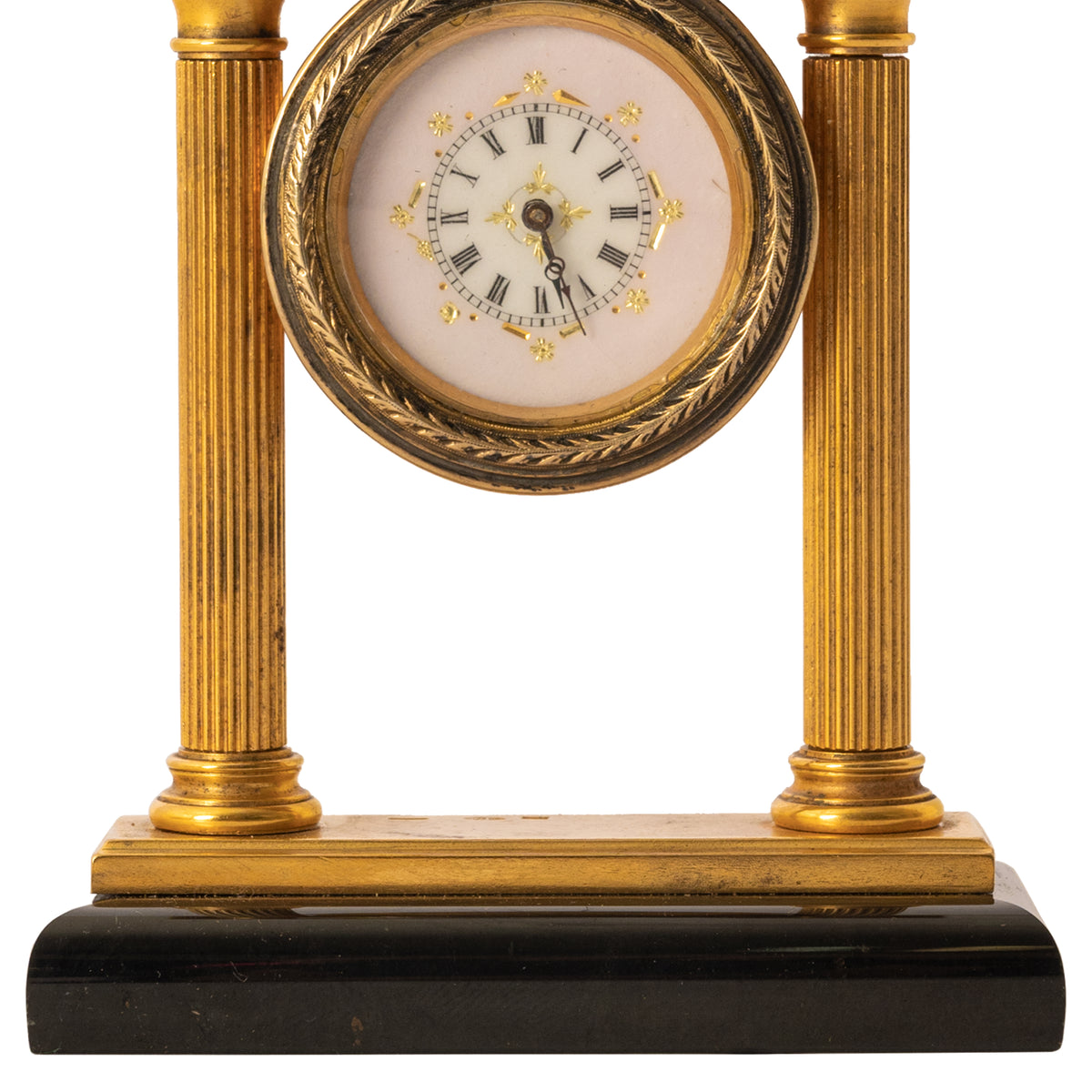 Antique Russian Imperial Faberge Silver Gilt Diamond Clock Feodor Afanassiev, circa 1910