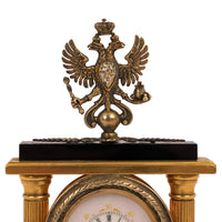 Antique Russian Imperial Faberge Silver Gilt Diamond Clock Feodor Afanassiev, circa 1910