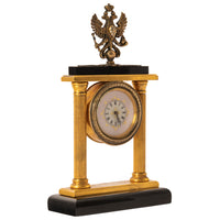 Antique Russian Imperial Faberge Silver Gilt Diamond Clock Feodor Afanassiev, circa 1910