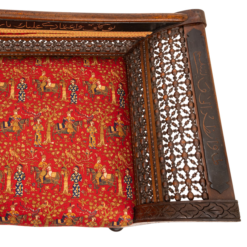 Antique Moorish Syrian Levantine Arabesque Arabic Chaise Longue Sofa Settee, Circa 1880