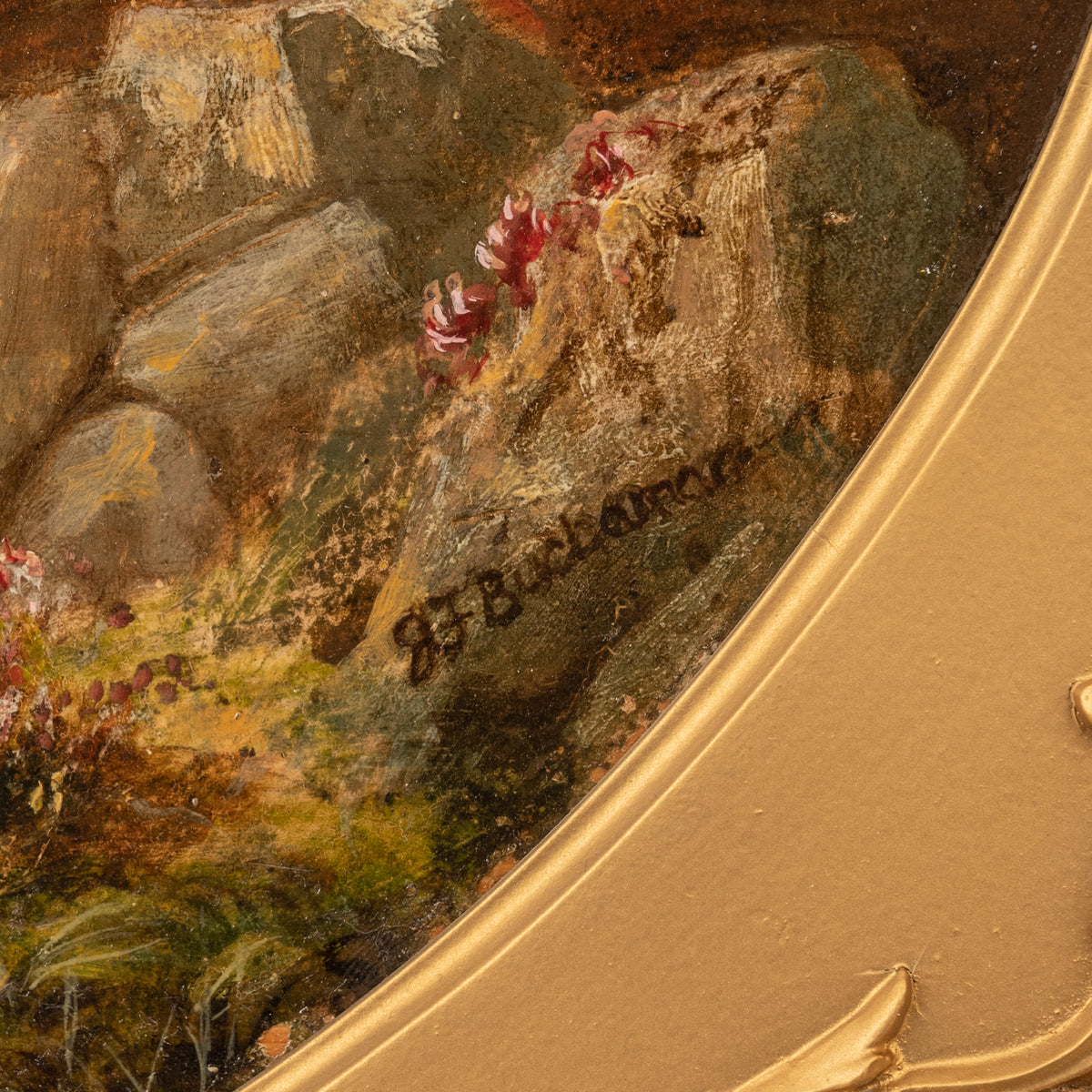 Pair Antique Oil Paintings Scottish Highland Loch Scenes G. F. Buchanan, 1872