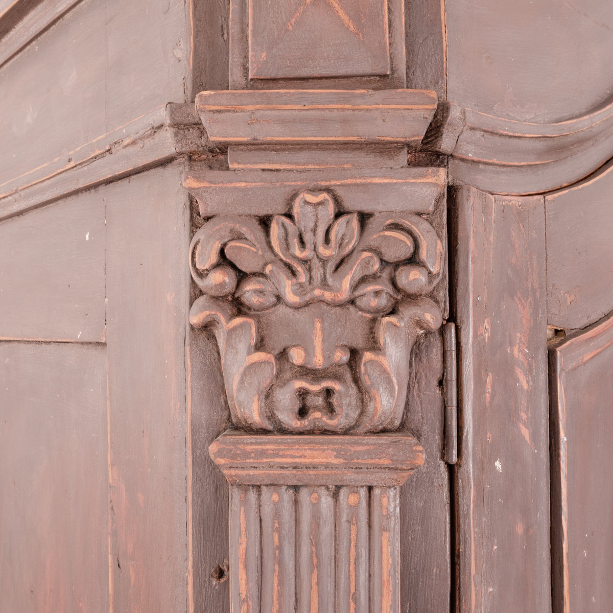 Swedish Carved and Painted Armoire Swedish Carved and Painted Armoire