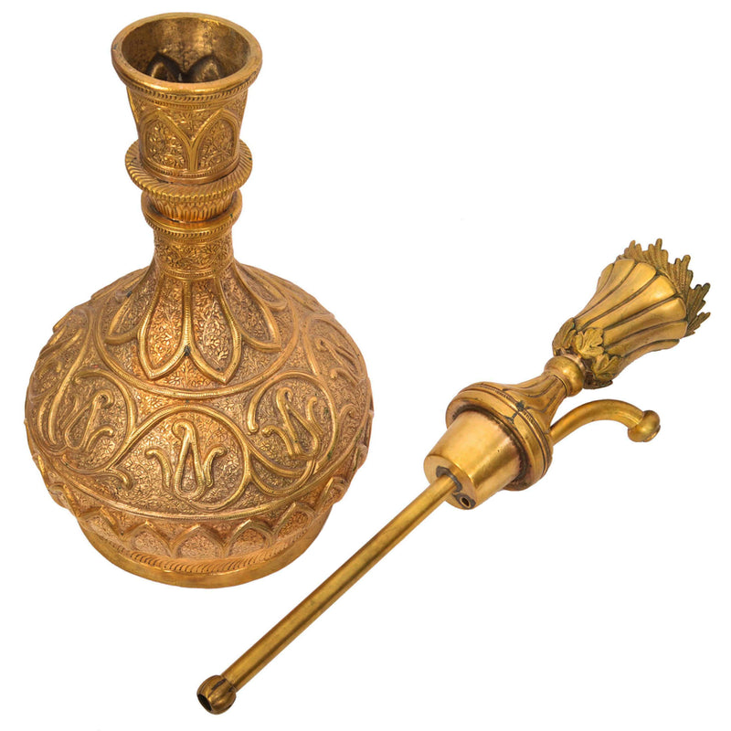 Antique 19th Century Ottoman Islamic Tombak Gilt Copper Nargile Hookah Turkey, Circa 1860