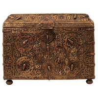 Antique 16th Century Islamic Safavid Al Jazari Combination Locking Brass Casket. Circa 1550