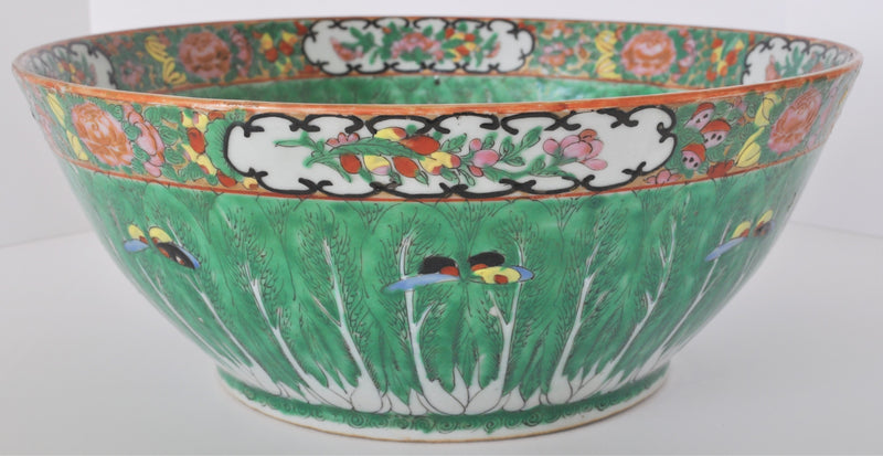 Antique Chinese Qing Dynasty Famille Rose Porcelain Bowl, Circa 1900