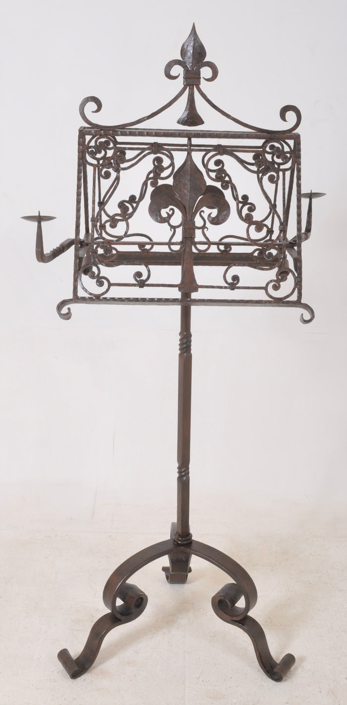 Antique French Gothic Wrought Iron Music Stand, Circa 1850