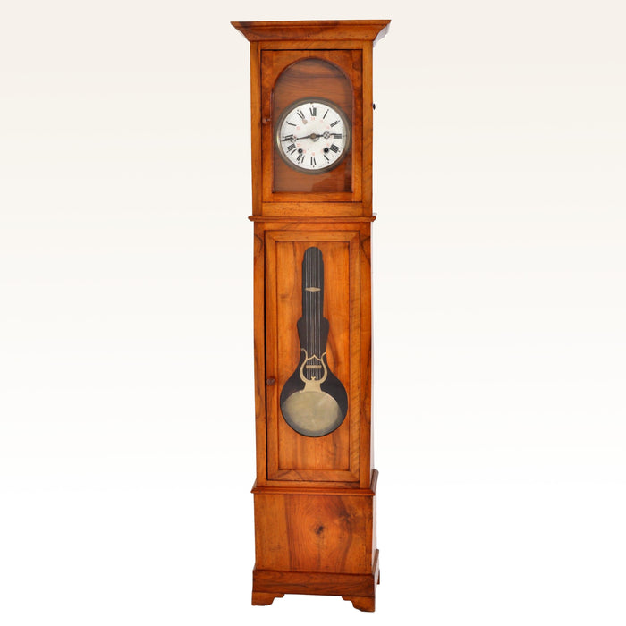 Antique French 8-Day Cherry Wood Longcase/Grandfather Comtoise Morbier Clock, circa 1820