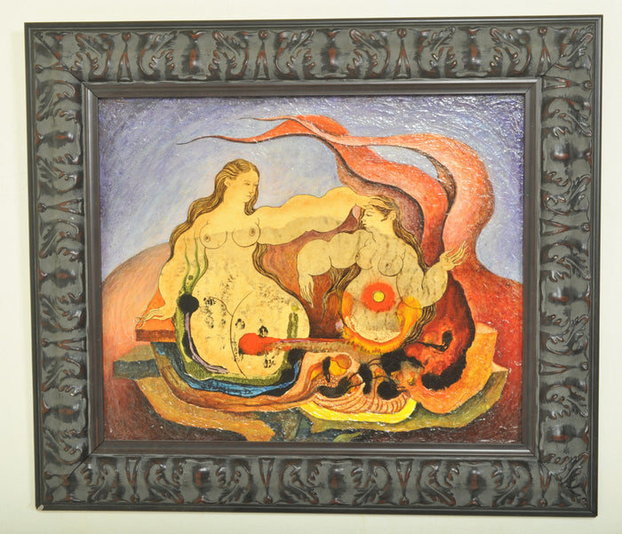 Oil Painting 'Nudes' by Mexican Painter Jorge González Velázquez