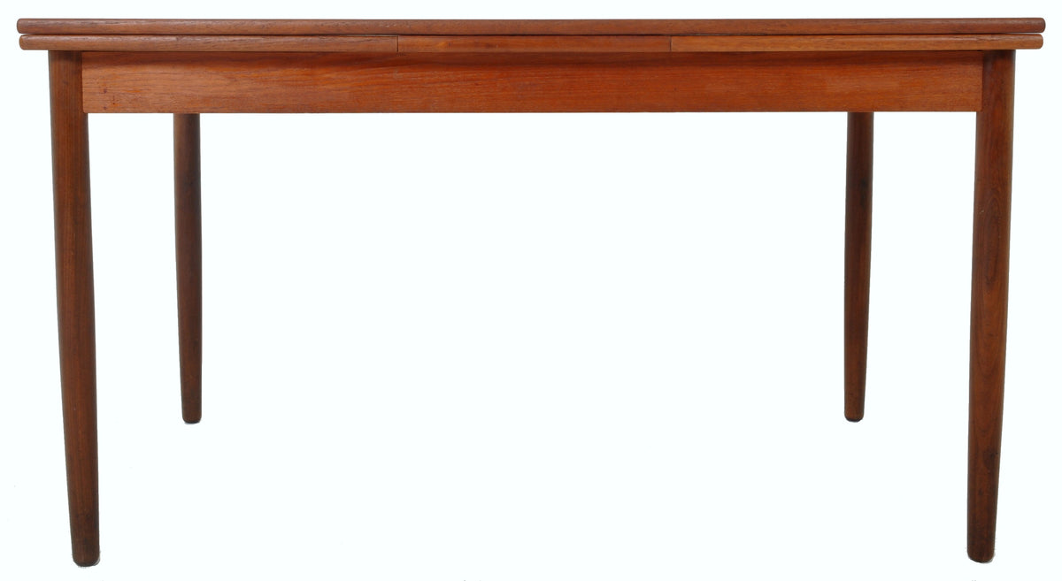 Mid-Century Modern Draw Leaf Dining Table in Teak, 1960s