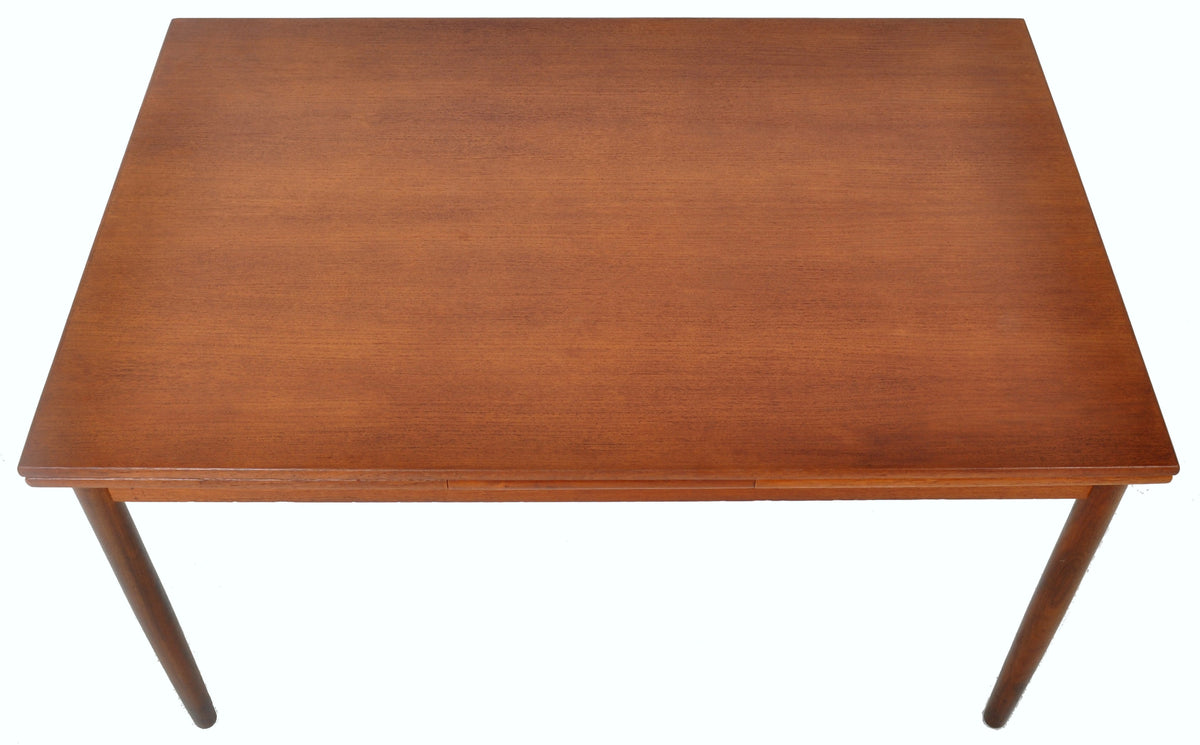 Mid-Century Modern Draw Leaf Dining Table in Teak, 1960s