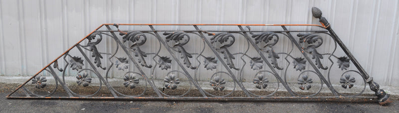 Antique Art Nouveau Cast & Wrought Iron Stair Rail, Circa 1895