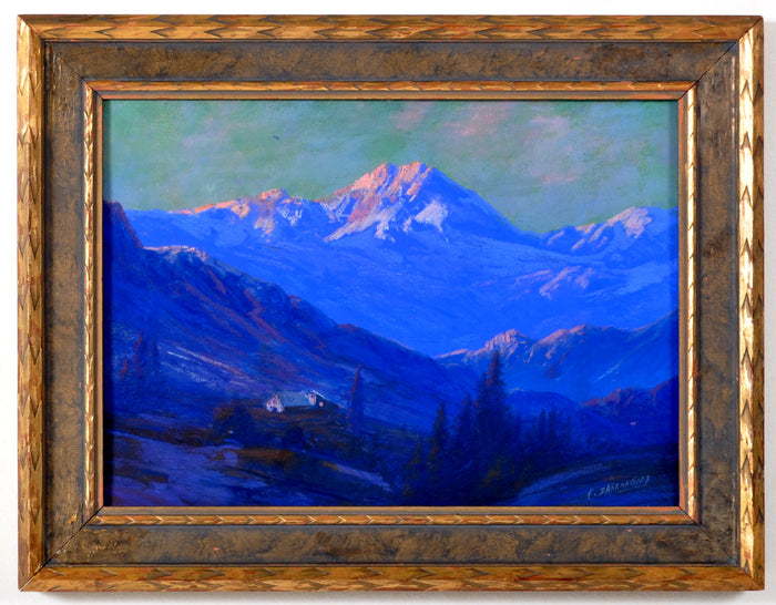 Antique American Impressionist Painting of Mt. Shasta, California, by Carl Sammons (1883-1968), Circa 1910