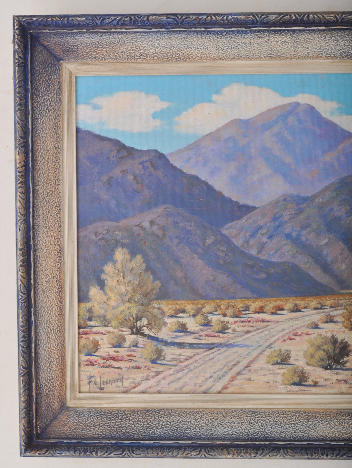 Antique Oil on Panel Painting, "California Desert," by Frank Leonard, Circa 1920
